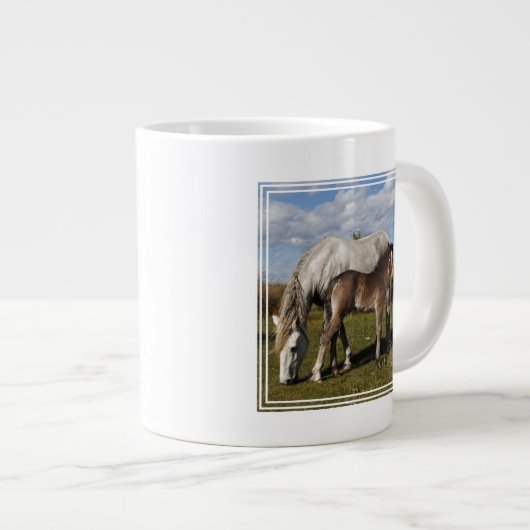カマルグの馬の群れ ジャンボコーヒーマグカップ (正面右)