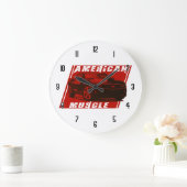 カマロが赤を見る ラージ壁時計 (ホーム)