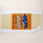 カマロガパーソナライズされたレージサイン ビーチタオル (正面)