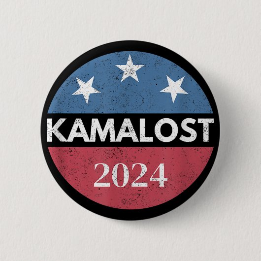 カマロスト・ハリス敗北 2024 トランプ勝利 47代大統領 缶バッジ (正面)