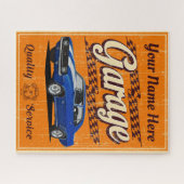 カマロパーソナライズされたガレージインオレンジ ジグソーパズル (横)