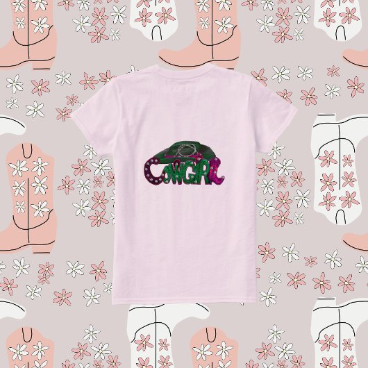 カマロンポンパドール女性のカーボーイ Tシャツ
