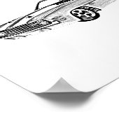 カマロZ28白黒イラストレーション ポスター (角)