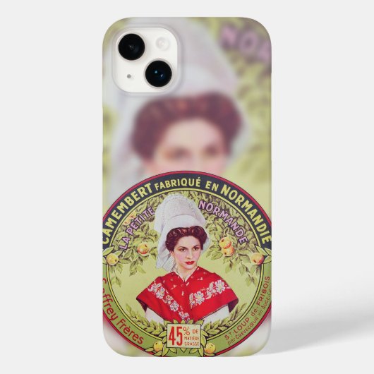 カマンベールチーズ、ヴィンテージフランスのラベル。 Case-Mate iPhoneケース (裏面)