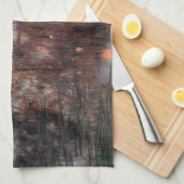 カマーキャッスルグラウンドに落ち着いた池グスタフクリムト キッチンタオル (四つ折り)