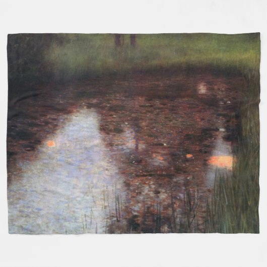 カマーキャッスルグラウンドに落ち着いた池グスタフクリムト フリースブランケット (正面(横))