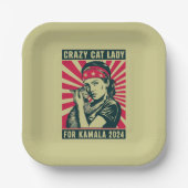 カマ熱狂するラ2024のキャットレディ ペーパープレート (正面)