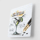 カミカゼ スクエア壁時計 (傾斜)