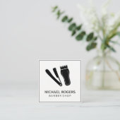 カミソリとヘアリッパー スクエア名刺 (スタンド正面)