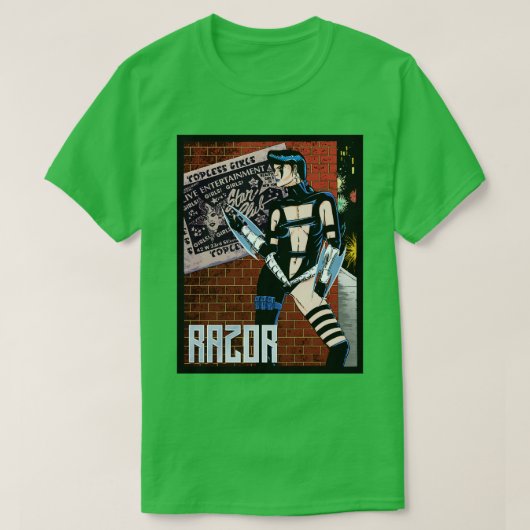 カミソリピンナップ Tシャツ (デザイン正面)