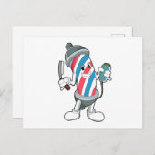 カミソリ付きヘアスタイリスト ポストカード (正面/裏面)