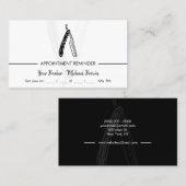 カミソリ理容師アポイントメント白黒 名刺 (正面/裏面)