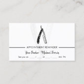 カミソリ理容師アポイントメント白黒 名刺 (正面)