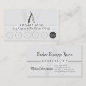 カミソリ理容師コート美容師パンチングロイヤリティ 名刺 (正面/裏面)