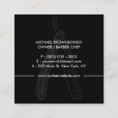 カミソリ理容師ミニマルシンプルリストBLACK スクエア名刺 (裏面)