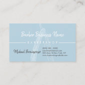 カミソリ理容師メンズコイファールヘアドレッサーブルーロイヤリティ 名刺 (裏面)