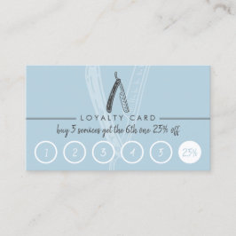 カミソリ理容師メンズコイファールヘアドレッサーブルーロイヤリティ 名刺