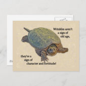 カミツキガメのしわだらけの老齢知恵 ポストカード (正面/裏面)