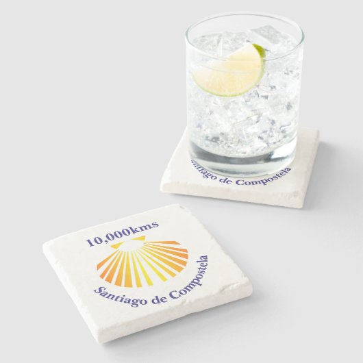 カミノデサンティアゴのロゴ ストーンコースター (横)