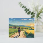 カミノデサンティアゴハイカーサンセット シーズンポストカード (スタンド正面)