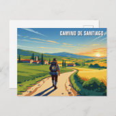 カミノデサンティアゴハイカーサンセット シーズンポストカード (正面/裏面)