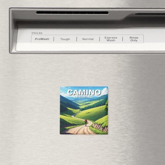 カミノデサンティアゴハイカーハイキング マグネット (インサイチュ (食洗機))