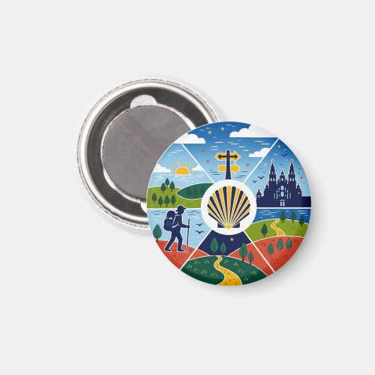 カミノデサンティアゴハイキング マグネット (正面/裏面)