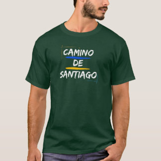 カミノデサンティアゴ文字オンリーホワイト文字デザイン Tシャツ