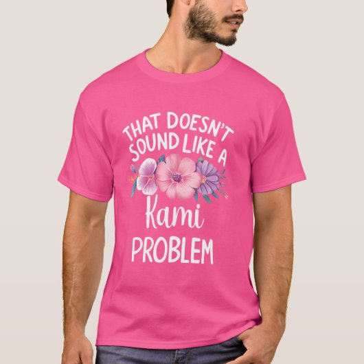 カミパーソナライズされたカワイフラワーガールズカミ名 Tシャツ (正面)