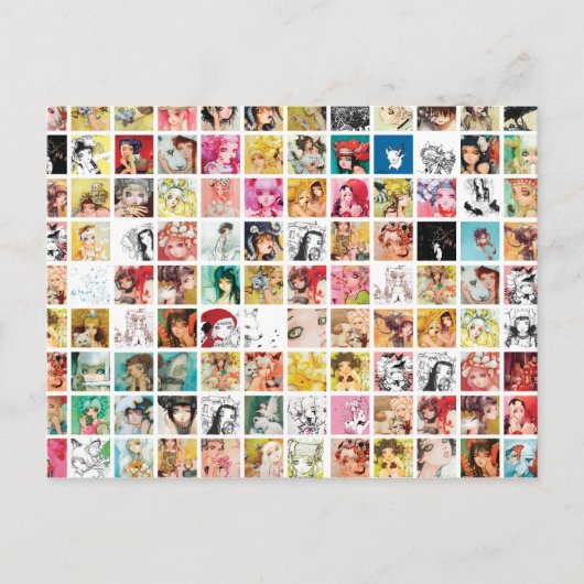 カミラのd'Erricoの格子郵便はがき ポストカード (正面)