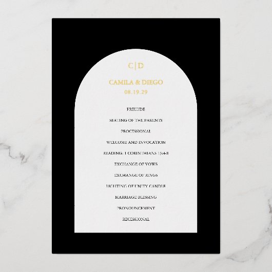 カミラアーチモダン結婚式 プログラム (正面)