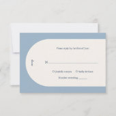 カミラダスティブルーアーモダンチ結婚ーズ 出欠カード (正面)