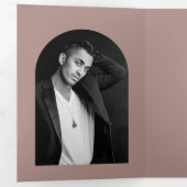 カミラトゥーペアーモダンクウェディング日付を保存 三つ折り案内状 (内部最初)