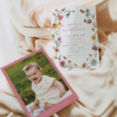 カミラバタフライワイルドフラワーガールファースト誕生日 招待状