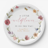 カミラバタフライワイルドフラワーガールベビーシャワー ペーパープレート (正面)