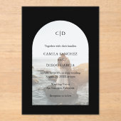 カミラブラックアーモダンチ結婚ーズ アクリル招待状 (正面)