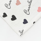 カミラ名前をカスタムするの愛のハート フリースブランケット (角)