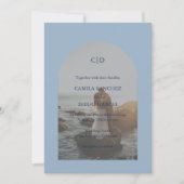 カミラ ダスティーブルー アーチ モダンウェディング 招待状 (正面)