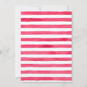 カミリア ローズ ウォーターカラー ストライプ & ゴールド レタリング 招待状 (裏面)