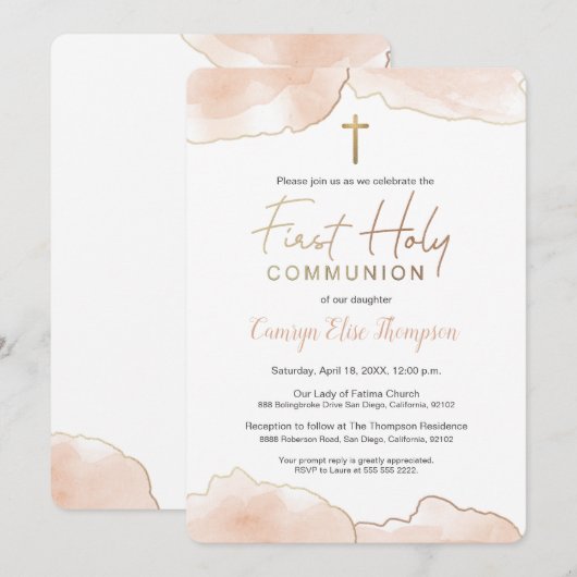 カミーヌ聖餐式 招待状 (正面/裏面)