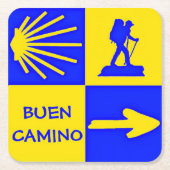 カミーノデサンティアゴスクエア紙コースター スクエアペーパーコースター (正面)