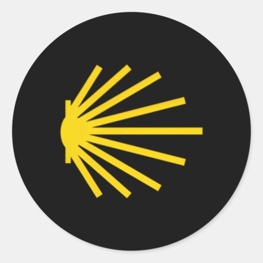 カミーノデサンティアゴホタテ貝貝殻トレイル記号パック ラウンドシール (正面)