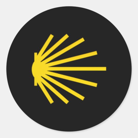 カミーノデサンティアゴホタテ貝貝殻トレイル記号パック ラウンドシール (正面)