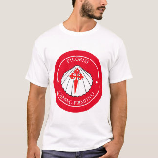 カミーノ・プリミティーボ巡礼者の貝殻パッチ Tシャツ