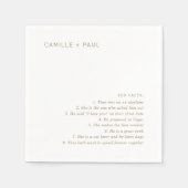 カミーユアンティークモダン金ゴールド結婚ズ スタンダードカクテルナプキン (正面)