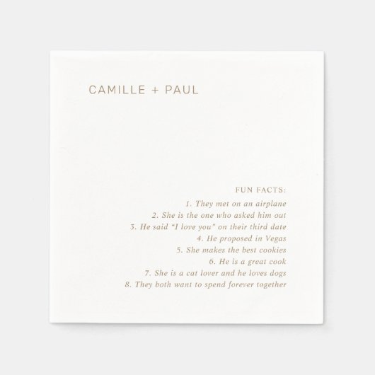 カミーユアンティークモダン金ゴールド結婚ズ スタンダードカクテルナプキン (正面)