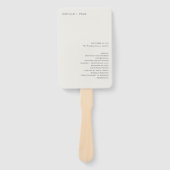 カミーユニュートラルモダン結婚式 プログラム ハンドファン (正面)