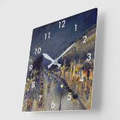 カミーユピサロブールバードモンマルトルアットナイト スクエア壁時計 (傾斜)