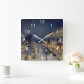 カミーユピサロブールバードモンマルトルアットナイト スクエア壁時計 (ホーム)