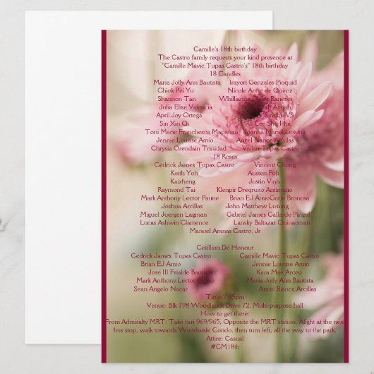 カミーユ第18 プログラム (正面/裏面)